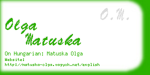 olga matuska business card